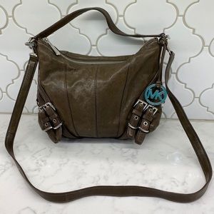 Michael Kors Forest Green Leather Crossbody Bag